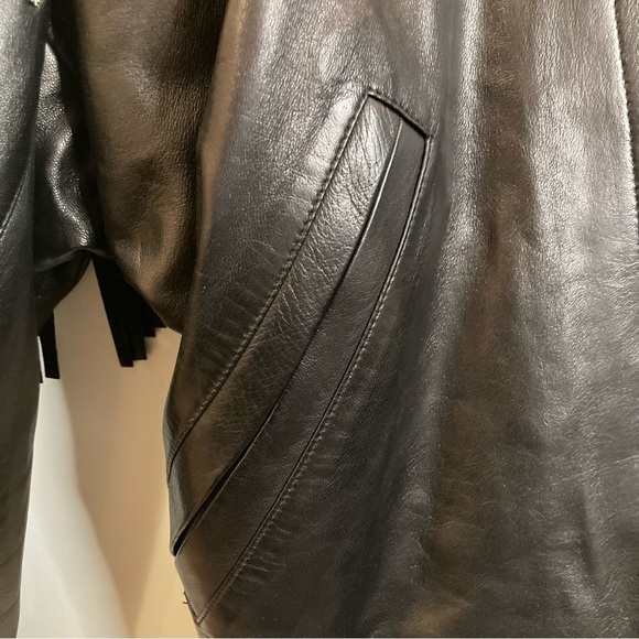 CLAUDE  MONTANA Sz 40 Fall/Winter 1984 Lambskin Leather Western Fringe Jacket - Picture 5 of 16